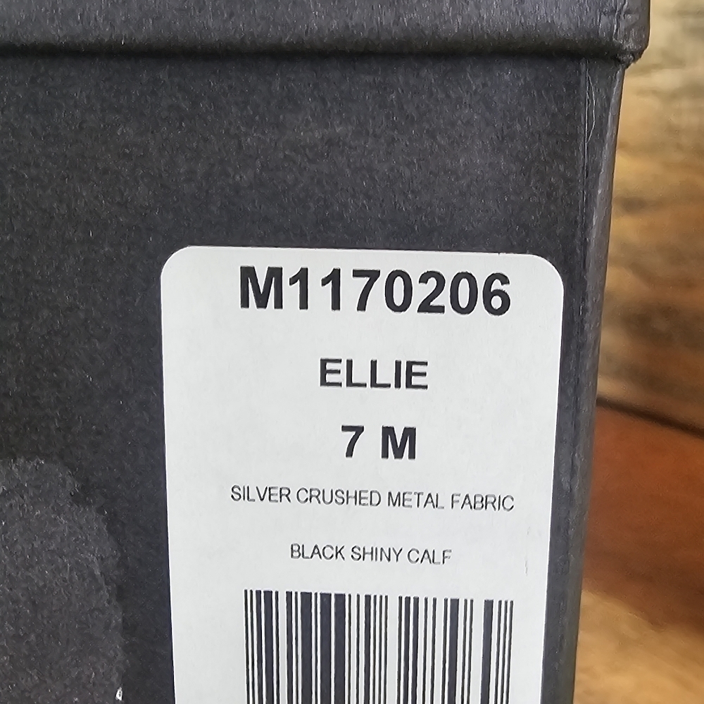 Rebecca Minkoff Ellie Silver Crushed Metal -Silver Sz 7 - Picture 8 of 11